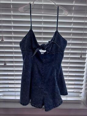 Denim Tie-Front Romper Size XL